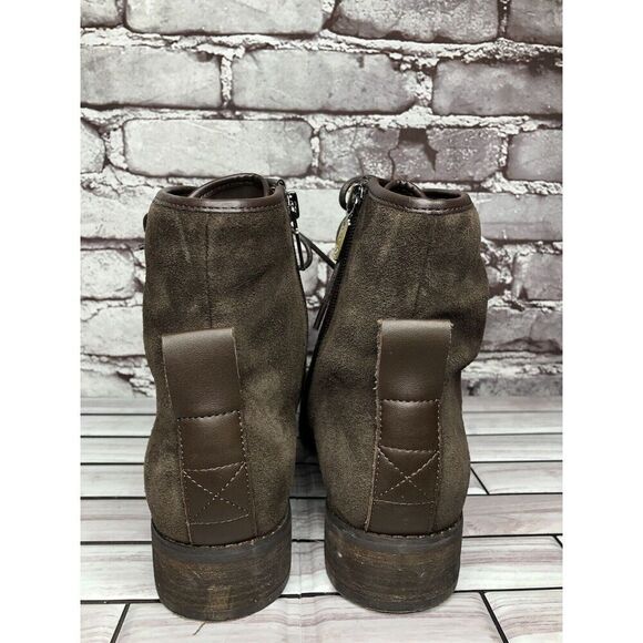 Blondo Brown Suede Leather Waterproof Ankle Lace Up Side Zip Boots Women Sz 10M - Picture 6 of 16